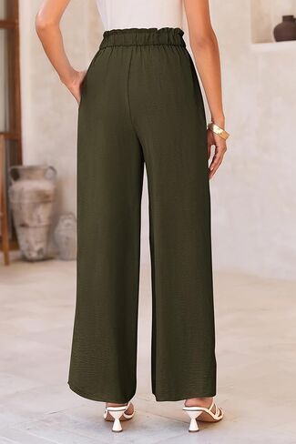 Prettygarden النسائية الواسعة في الساق سراويل الأعمال غير الرسمية عالية الخصر مقر الصيف سروال الصيف in Kuwait