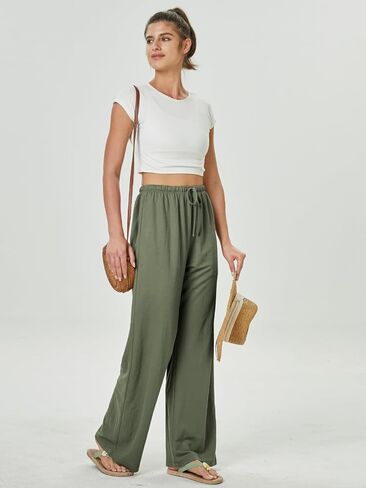 keriffe summer ompits سراويل القصر المتدفق للنساء 2025 عالية الخصر على شاطئ الشاطئ غير الرسمي سراويل العطلات سراويل الجيوب in Kuwait