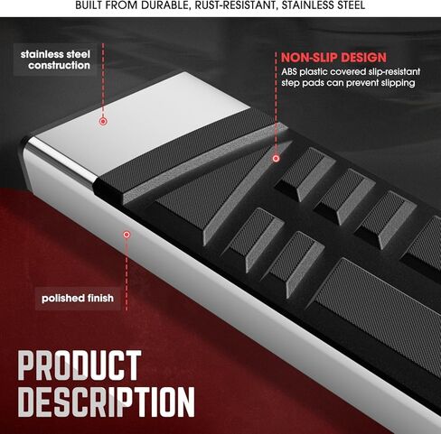 DNA MOTORING 6.5" Running Boards Side Steps Compatible with Chevy Equinox 2018-2025, STEPB-U-EQNX18-T1 in Kuwait