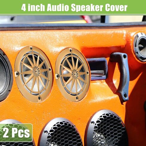 ACROPIX Universal 4" Car Speaker Grills Cover Round 4 Inch Audio Speaker Subwoofer Guard Protector Case with Mounting Screws ABS Black - Pack of 2 in Saudi Arabia