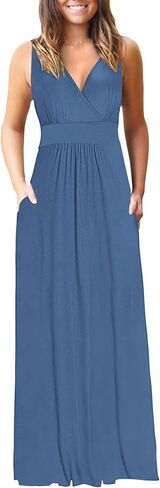 فستان رسمي من أوسيلي للمرأة ، فستان رسمي عميق الخامس ، كوكتيل عادي ، فساتين طويلة ماكسي مع جيوب 2025 جديدة in Kuwait