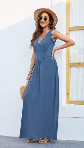 فستان رسمي من أوسيلي للمرأة ، فستان رسمي عميق الخامس ، كوكتيل عادي ، فساتين طويلة ماكسي مع جيوب 2025 جديدة in Kuwait