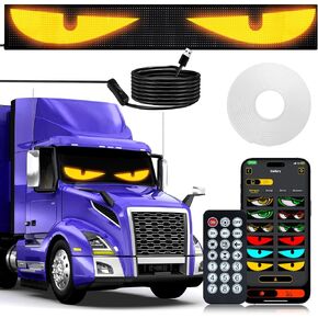 Sachie Ojos LED para Carro: 52.4" Devil's Eye Strip for Semi Trucks, Remote + APP Dual Control, Customizable Windshield Lights