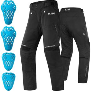 ILM Motorcycle Riding Pants Men CE Armored Motocross Touring All Season Protective P04 (L,34L)