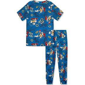 Komar Kids Sonic The Hedgehog Boys Pajama Set -2 Piece Toddler Boy's PJ Set- Short Sleeve Shirt & Shorts - Official License