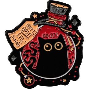 Cute Black Cat Enamel Pin for Women Men Bottled Menace Evil Black Cat Brooch Pin Lapel Badge Pins for Backpack Bag Jewelry