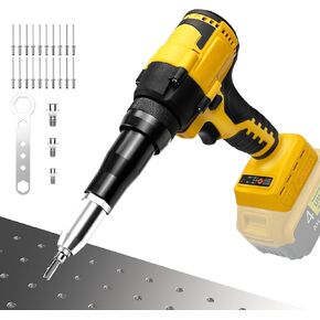 Rivet Gun Compatible with Dewalt 20V Max Battery(No Battery) Cordless Rivet Gun, Brushless Pop Rivet Gun Tool for Aluminum Nails 1/8", 5/32", 3/16"(Not for Stainless Nails)