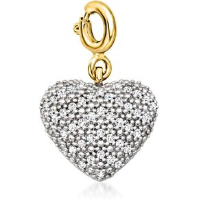 Ross-Simons 0.20 ct. t.w. Diamond Heart Charm in 18kt Gold Over Sterling