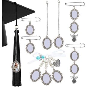 7Pcs Graduation Cap Memorial Photo Charms Sublimation Tassel Charms for Graduation Cap and Gown Decoration