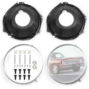 Headlamp Retaining Ring and Mounting Bucket Kit for 1968 Chevrolet Chevy II, 1967-1969 Camaro, 1969-1970 Nova, 1970 Monte Carlo