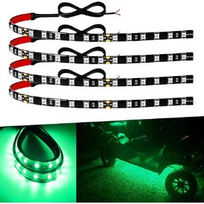 12V Led Light Strip 18" Connectable White LEDs Strip Lights for Car Motorcycle Golf Cart Automotive Trucks Boat Waterproof Led Light Strip, 4Pack