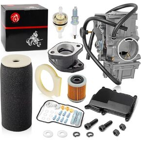 كربون كربون ومرشح الهواء الرغوة والمدخول مجموعة التمهيد من أجل Yamaha Warrior 350 YFM350X CARB 1987-2004