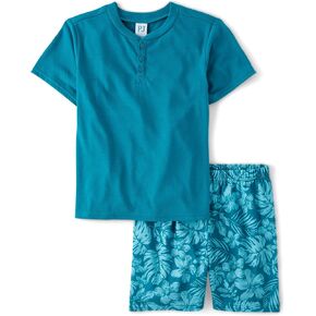 The Children's Place Boys Sleeve Top and Shorts 2 Piece Pajama Set