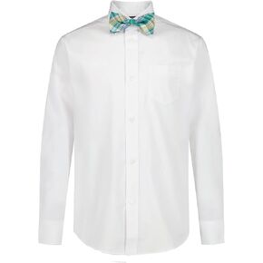 IZOD Boys' Long Sleeve Button-Down Collared Dress Shirt with Tie and Chest Pocket