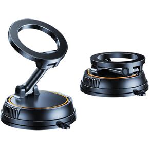Magnetic Car Phone Holder Compatible with Magsafe, 360 Rotatable Vacuum Suction Cup Car Mount Dashboard, Magnet Cell Phone Holders for Your Car Fit for iPhone 16 Pro Max 16 Pro 16 15 14 13 12