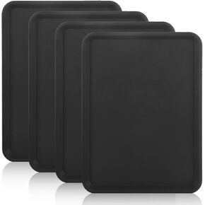 4 Pack 16 x 12 Inch Plastic Boot Trays for Entryway, Waterproof Shoe Mat Tray with Raised Edge, Outdoor Multi-Purpose Shoe Tray for Boots Shoes Garden Pets-Dark Gray
