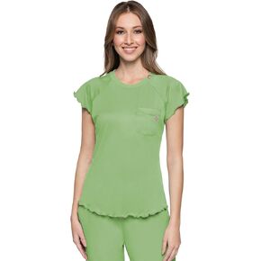 Med Couture Underscrub Raglan Sleeve Women Medical Top with Rib-Knit Round Neckline & Chest Pocket - MC706