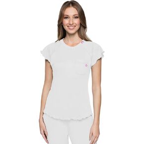 Med Couture Underscrub Raglan Sleeve Women Medical Top with Rib-Knit Round Neckline & Chest Pocket - MC706 in Kuwait