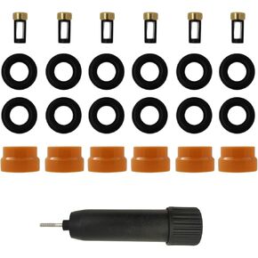 6set FJ460 Fuel Injector Seal Kits Compatible with Ford 1999-2003 F150 4.2L 2004 F150 Heritage Club Wagon Econoline E150 ORing Cap