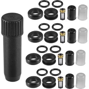 Fuel Injector Seal O Ring - Car O-Ring Rebuild Repair Kit - for Toyota 22RE NBR Rubber Black - 4 Sets