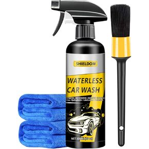 Waterless Car Wash Rinseless Quick Car Cleaning Shine Your Ride Instantly Hydrophobic Coating for a Slick, Protective Barrier - Portable Spray for Detailing Easily Remove Stain & Mud 10 fl oz
