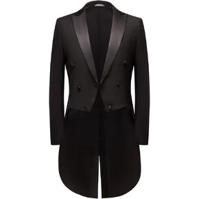 MOGU Mens Black Tuxedo with Tails Slim Fit Dress Jacket Coat for Men Casual Wedding