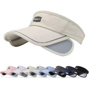 Peicees Wide Brim Visor for Women Men Golf Hat UV Sun Protection Cap for Beach Tennis Running Sunshade Hat UPF 50+