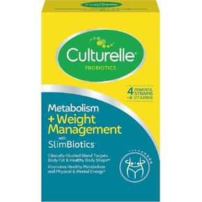 استقلاب CultureLle + إدارة الوزن مع كبسولات بروبيوتيك Slimbiotics® - 30 عدد - تساعد على إدارة الوزن بأمان - تعزز التمثيل الغذائي والطاقة البدنية والعقلية