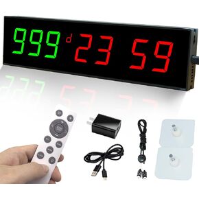 الأيام الرقمية للعد التنازلي على مدار الساعة، تقويم العد التنازلي للتقاعد حتى 999 يومًا، عد توقيت ساعة التوقف، ساعة حائط LED مع جهاز تحكم عن بعد لحفلات الزفاف وأعياد الميلاد وفحص العطلات الرياضية