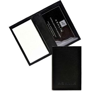 Ashlin Genuine Leather Double ID Holder. Drivers License|MetroPass|Double Photos Holder| Black [7503-07-01]