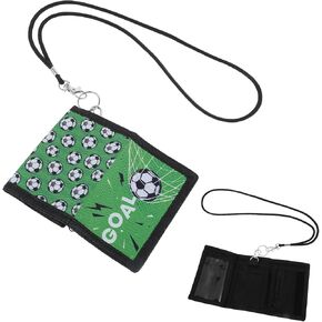 Kids Wallets for Boys Ages 4-18 Trifold, Outdoor Sports Wallet for Kids, Toddler/Youth Wallet for Boys with Zippered Coin Pocket, Novelty Wallet for Children Birthday Gifts-Football