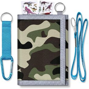 Tataanty Kids Wallet for Boys Girls Ages 6-18 Trifold ، محفظة صغيرة للبنين ، محفظة جديدة لهدايا عيد ميلاد الأطفال （Camo）