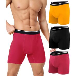 Incontinence Underwear for Men 150ML Absorbent Washable Reusable Cotton Leak Proof Protective Boxer Briefs 3 Pack (Multicolor02, Large)