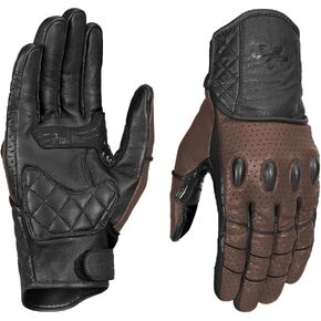 ViaTerra Fuel - Retro Classic Motorcycle Gloves | All Leather Construction I Good Grip & Tactile Feedback I Touchscreen Compatible in Kuwait