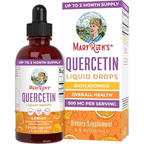 قطرات سائل Quercetin من قبل Maryruth's | خالية من السكر | سائل Quercetin 500mg للبالغين 18 أو أكثر | صحة القلب والأوعية الدموية للبالغين | bioflavonoid | نباتي | غير GMO | الخالية من الغلوتين | 4 أوقية
