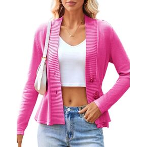 GRACE KARIN Women 2025 Button Down Lightweight Cardigan Casual Open Front Sweater Crochet Tops Knitted Coat