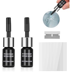 Windshield Crack Repair Kit, Rock Chip Repair Kit Windshield Repair Kit for Chips and Cracks Glass Repair Liquid for Cracks Quick Fix for Bullseyes Half-Moon Cracks Star-Shaped Chips and Cracks