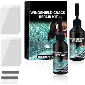 Windshield Crack Repair Kit,2025 Glass Cracks Gone Repair Kit,Quick Fix Windshield & Glass Repair Tools,Premium Car Windshield Crack Repair Fluid Automotive Windscreen Tool-2pcs