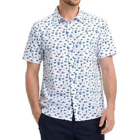 M MAELREG Mens Hawaiian Shirts Short Sleeve Button Down Tropical Beach Floral Solid Print Summer Vacation Mens Casual Shirts