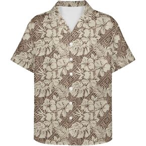 Mens Hawaiian Shirts Tropical Shirt Beach Vacation Outfits Short Sleeve 2XS-7XL in Saudi Arabia