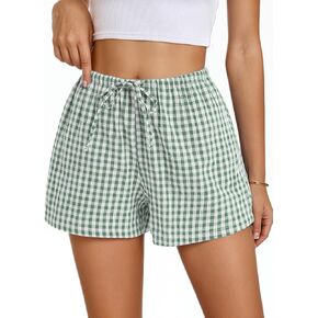 Women Boxer Shorts with Pockets Comfy Breathable Drawstring Short Cotton Pajama Lounge Trendy Beach Casual