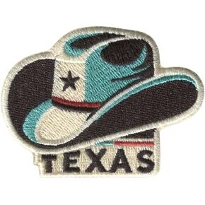 Vagabond Heart Texas Patch - Texas Iron On Travel Badge - Cowboy Hat Texan Souvenir