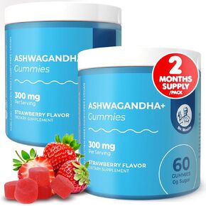 DR. MORITZ Ashwagandha Gummies for Calm, Relaxation, and Immune Support - Ashwagandha for Women and Men - with L-Theanine - Sugar Free and Non-GMO (2 Pack, 120 Count)