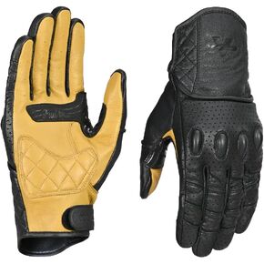 ViaTerra Fuel - Retro Classic Motorcycle Gloves | All Leather Construction I Good Grip & Tactile Feedback I Touchscreen Compatible