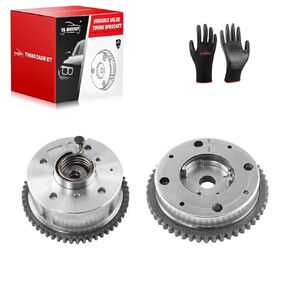 2PCS Intake & Exhaust Camshaft Adjuster VVT Timing Cam Gear Genesis Coupe，Santa Fe，Sonata,Tucson,Kia Forte Koup,Kia Optima,Kia Rondo,Kia Sorento 2.0L 2.4L Engine Aftermarket Part