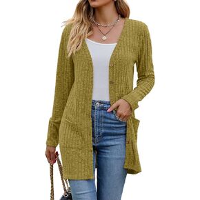 Women’s 2025 Fall Fashion Cardigan Lightweight Soft Knit Cardigan for Women Long Sleeve Open Front Coat with Pockets