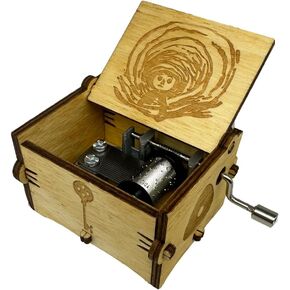 Coraline Music Box Plays Can Can - Orpheus in The Underworld,Wood Engraved Hand Crank Musical Box Gifts Stuff Decoration for Halloween Christmas (Black)