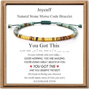 Joycuff Inspirational 𝐌𝐨𝐫𝐬𝐞 𝐂𝐨𝐝𝐞 𝐁𝐫𝐚𝐜𝐞𝐥𝐞𝐭𝐬 𝐁𝐫𝐚𝐜𝐞𝐥𝐞𝐭𝐬 for Women Funny Jewelry Birthday Virthday Higds for Attrodts Autt Auty Sister Best Friend Friend Bead Bead Wrap Bread Bread