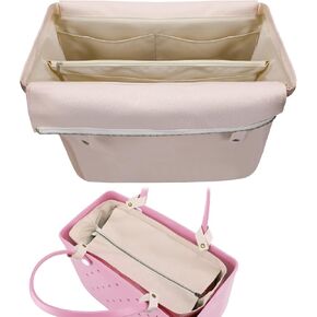 ApiPi Dipider Insert for Bogg Bag XL - Canvas Safe Beach Bag Organizer ، 4 Snap Straps سهلة التثبيت ملحقات حقيبة البطانة الداخلية مع سوستة للنساء في السفر اليومي حماية الخصوصية ، الأزرق
