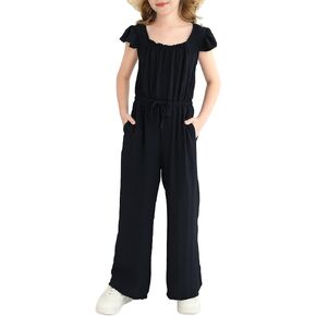 Tween Girls Jumpsuit Teen preppy clothel cap sleeve smocked romprings romper kids jumper summer summer size 8-14 in Saudi Arabia